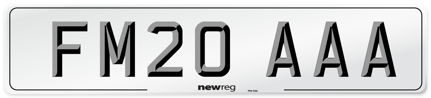 FM20 AAA Number Plate from New Reg